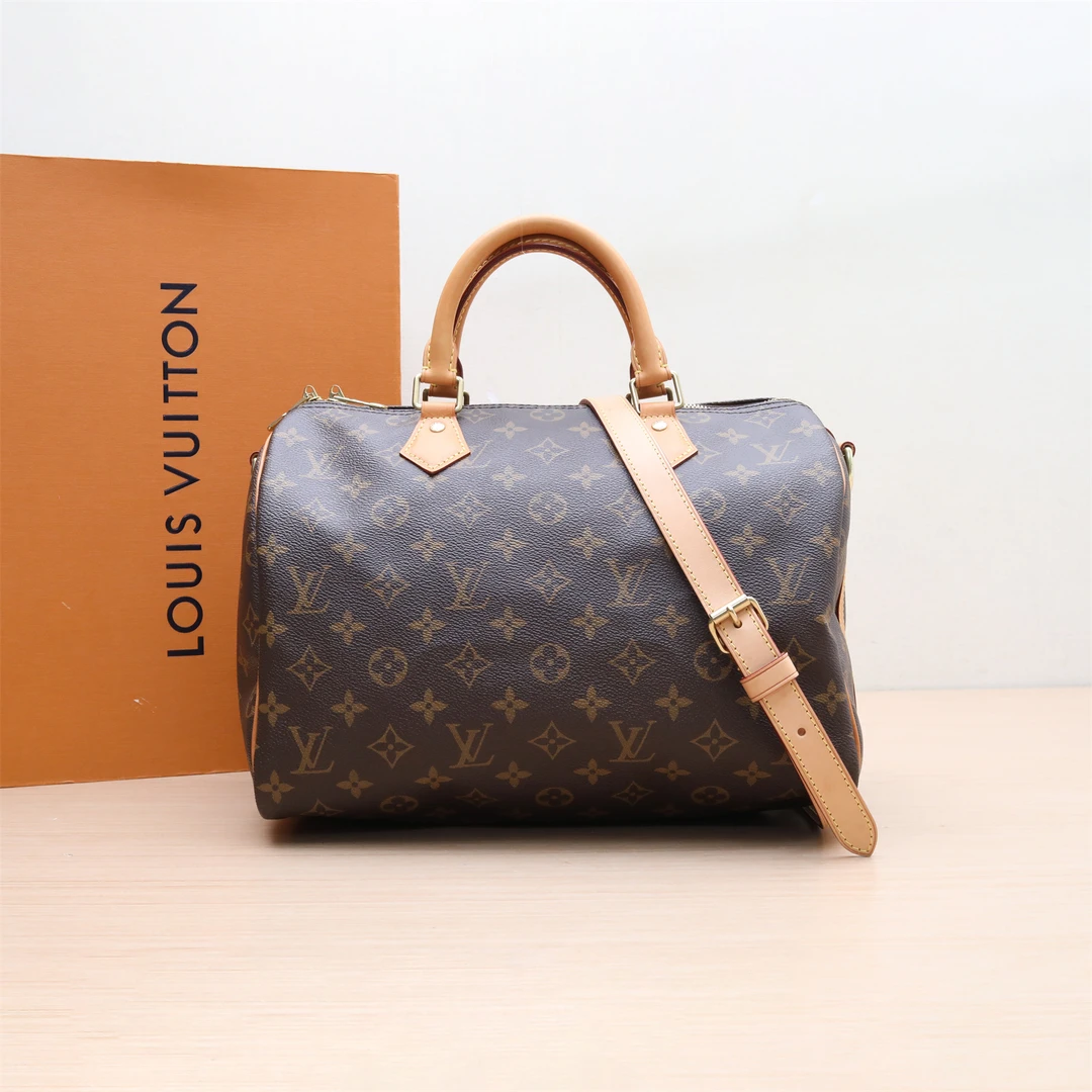95新 LouisVuitton/路易威登 小花双双 978545 Speedy30 配肩带包
