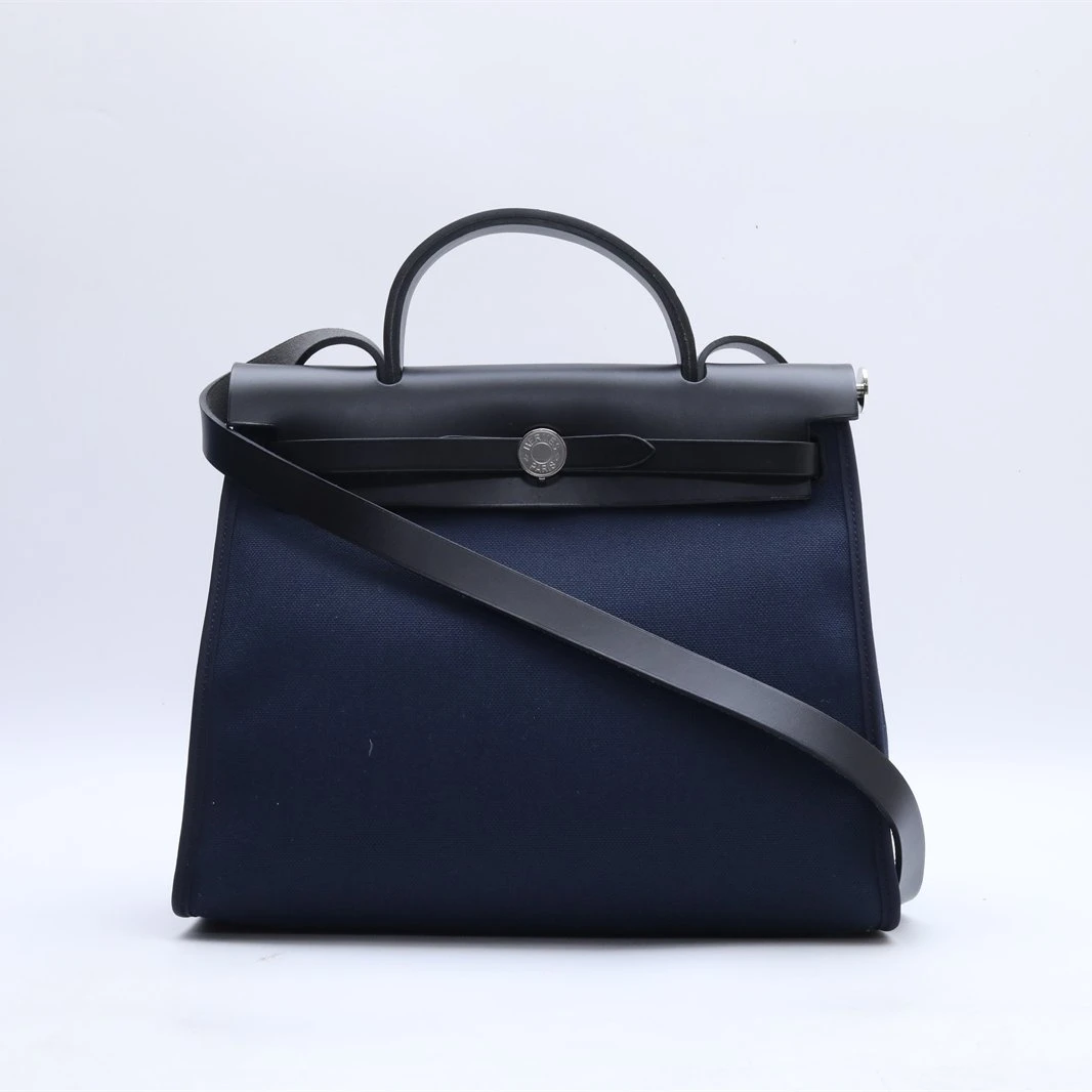 99新 Hermes/爱马仕 小花双双 449078 Herbag 31 黑色拼色 Y刻包