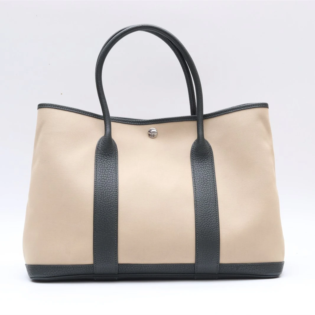 99新 Hermes/爱马仕 小花双双 245086 花园包 36 风衣灰拼色 A刻