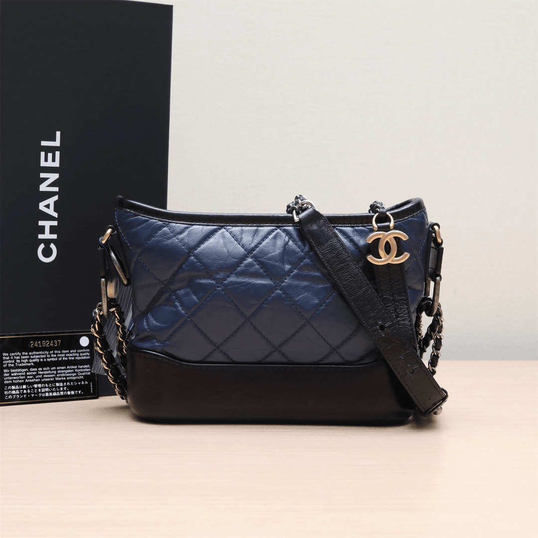95新 Chanel/香奈儿 小花双双 P223200415 流浪 小号 蓝色 24开