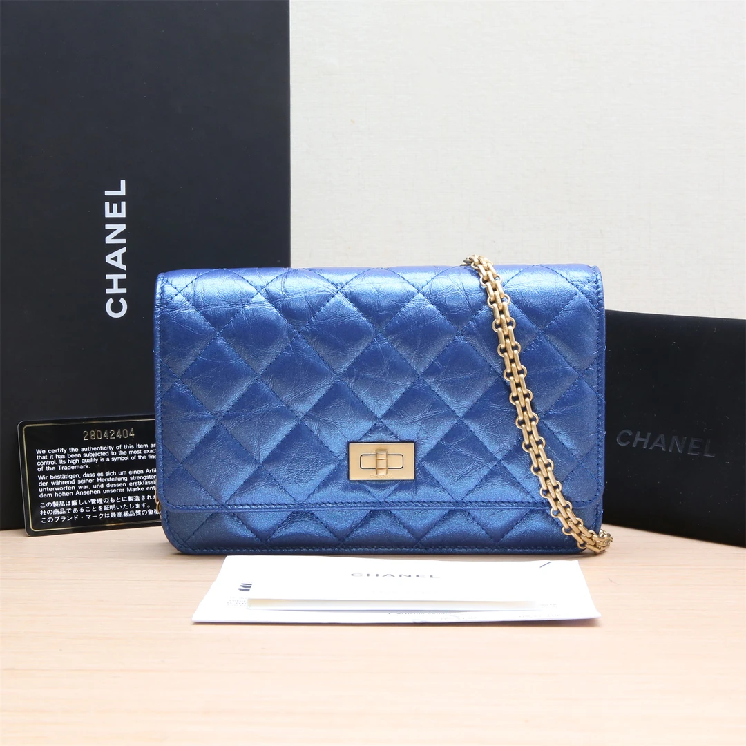 99新 Chanel/香奈儿 活动黑黑 868561 2.55 WOC 19cm 28开 金扣