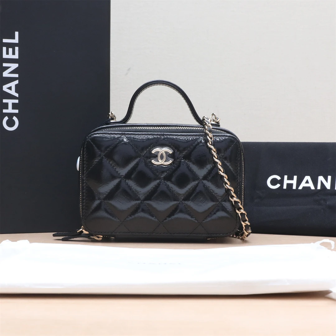 99新 Chanel/香奈儿 小花姑姑P23434817722B 手柄相机包 黑色