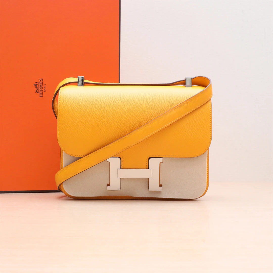 99新 Hermes/爱马仕 尾款 小花姑姑P224621251 康康 24 9V太阳黄
