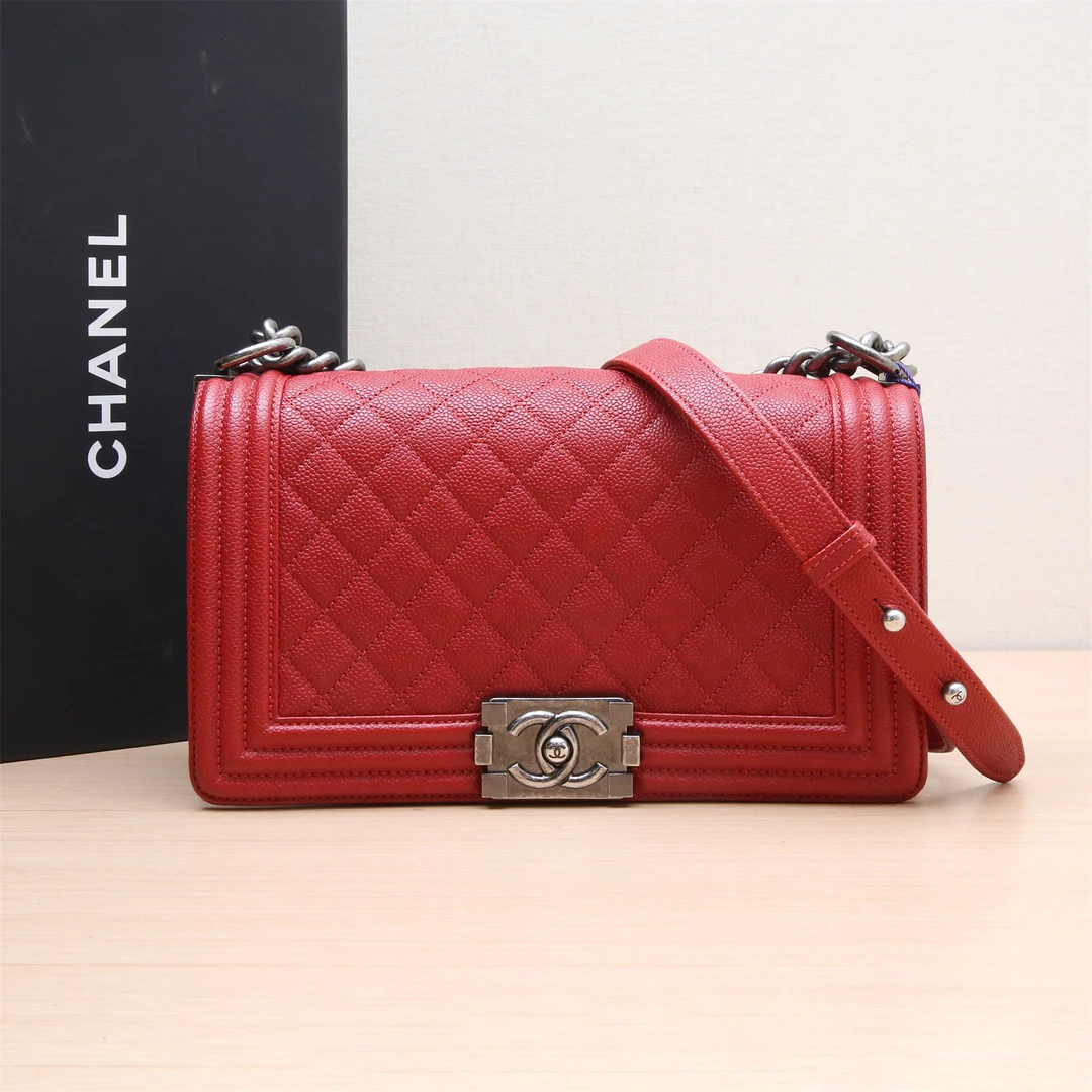 95新 Chanel/香奈儿 活动黑黑 026045 Leboy 中号 23开 银扣