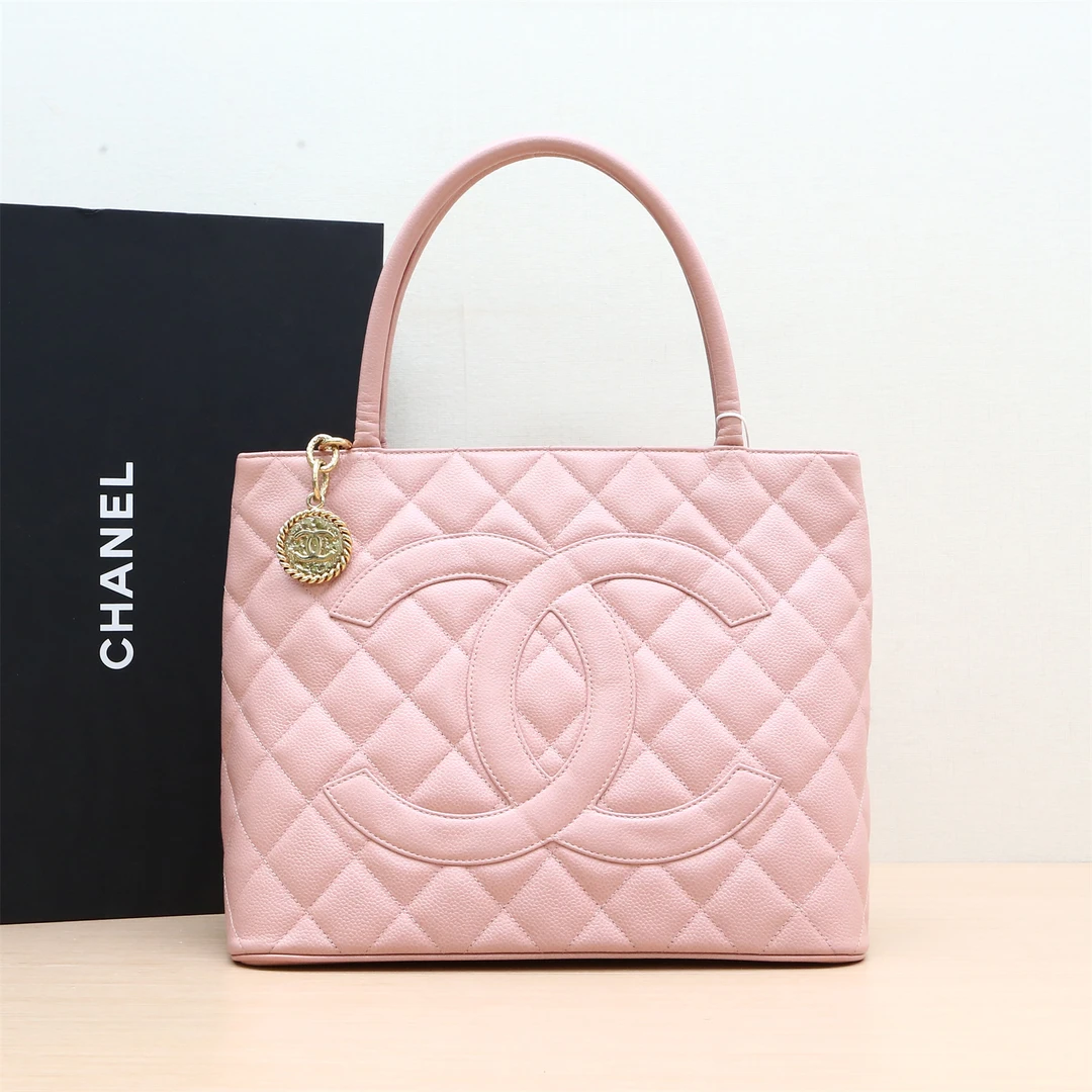 95新 Chanel/香奈儿 小花姑姑P224935085 希尔顿 金币包 粉红色