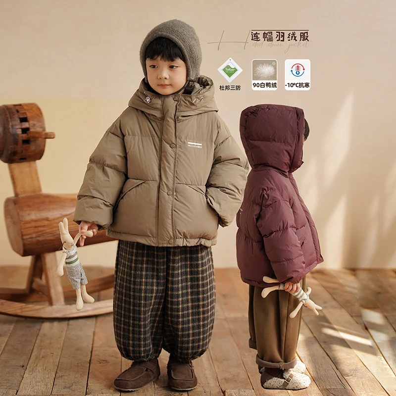 新国标安心绒男童连帽羽绒服儿童三防加厚面包服保暖外套ST-1033