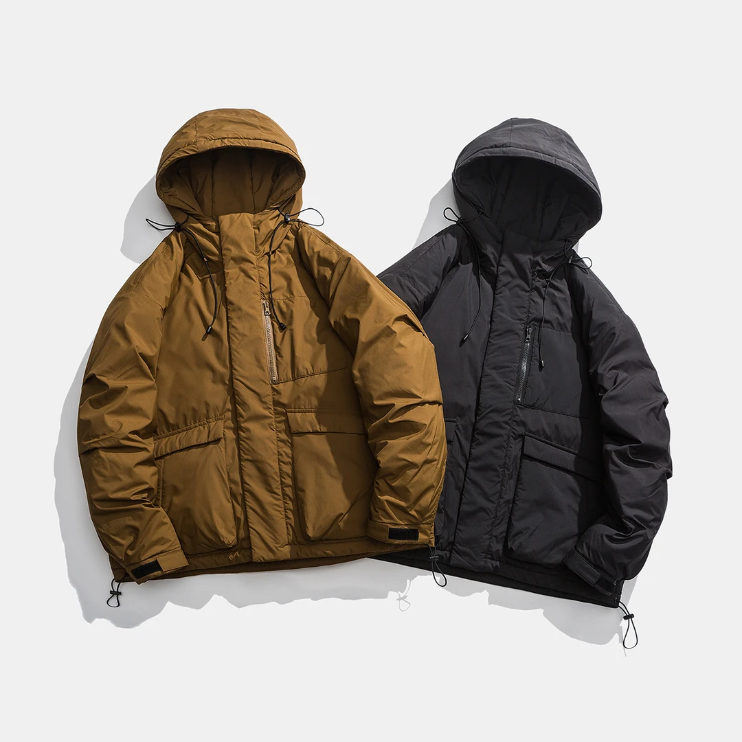 0516新款保暖连帽冬季多口袋羽绒服加厚防风休闲