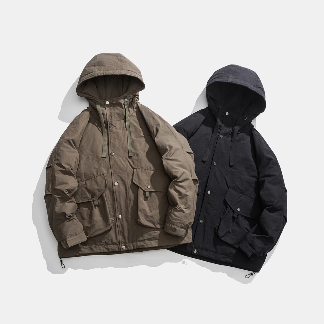 0518日系新款原创连帽保暖加厚羽绒服冬季情侣户外