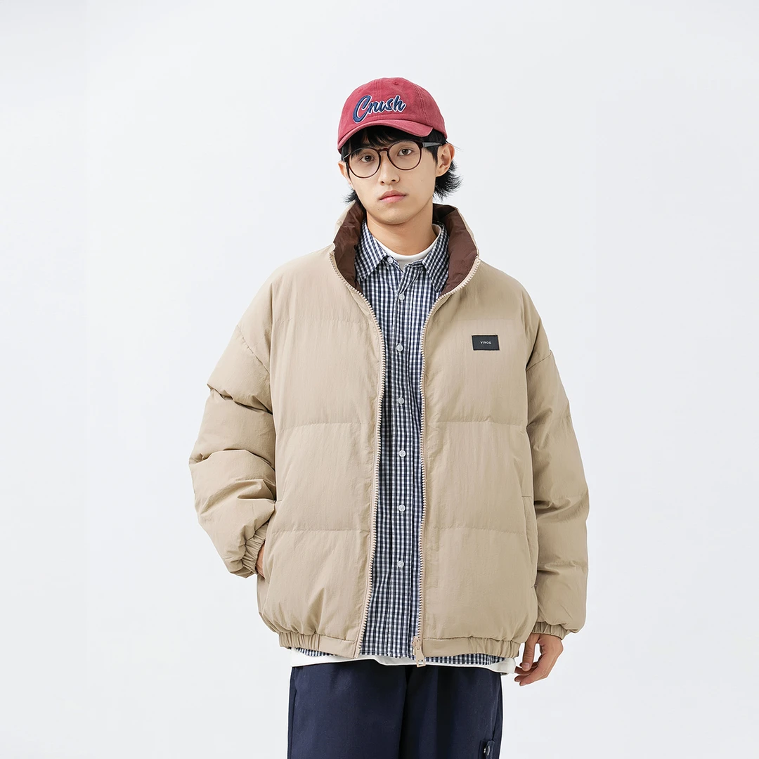 539冬款立领双面穿棉衣情侣百搭潮流保暖日系