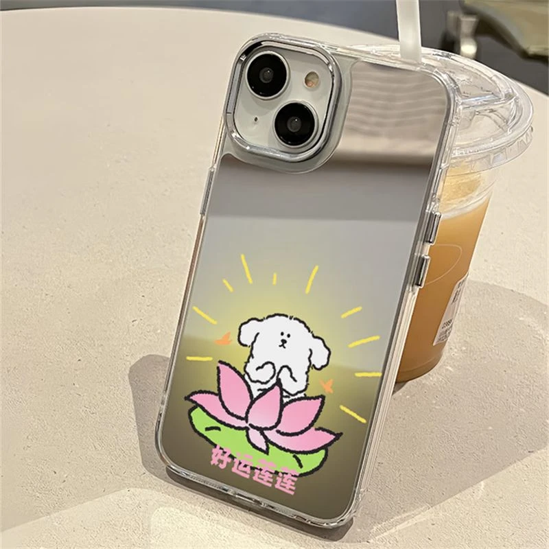 好运莲莲小狗适用适用苹果14手机壳15新款iphone13小众12Prox防摔