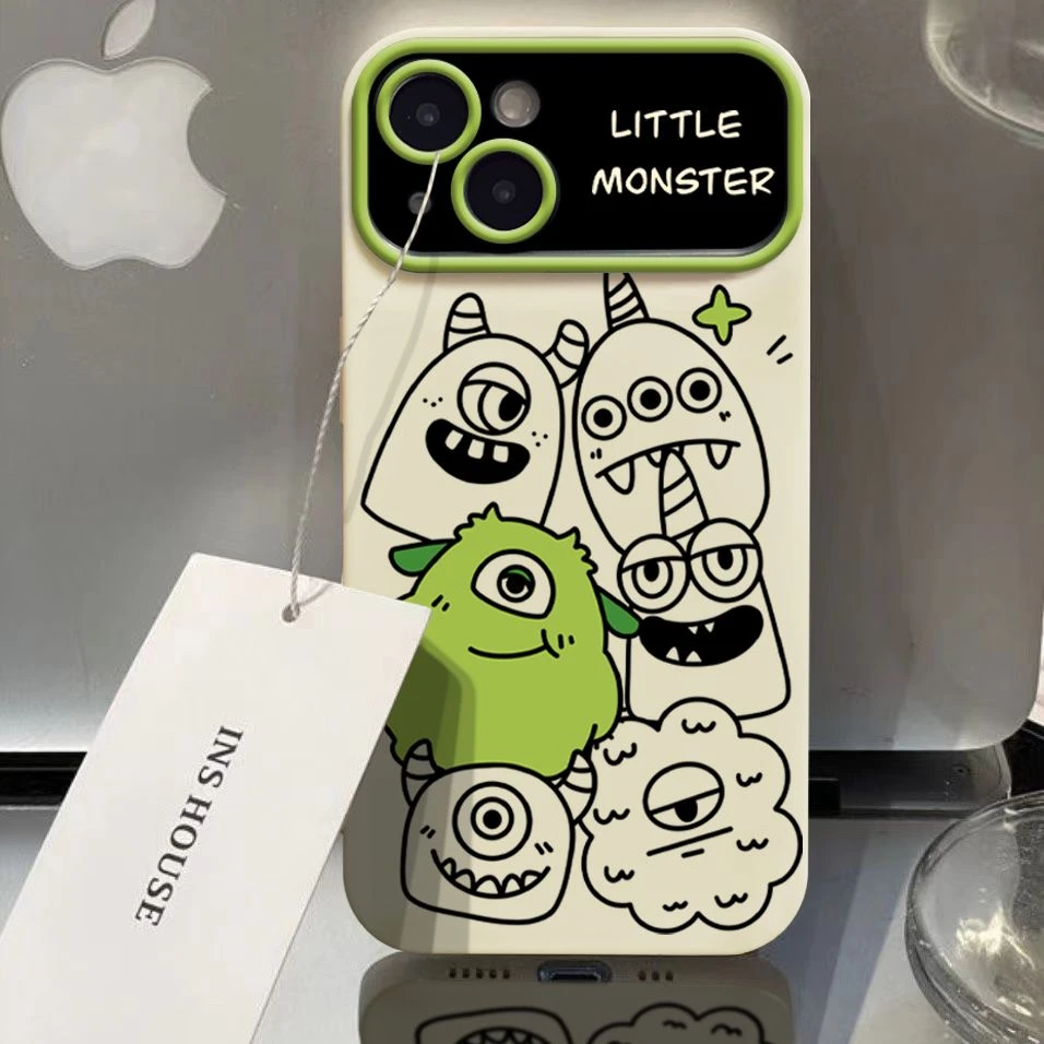 ins可爱小怪兽iphone14promax大视窗手机壳13适用苹果12全包11高