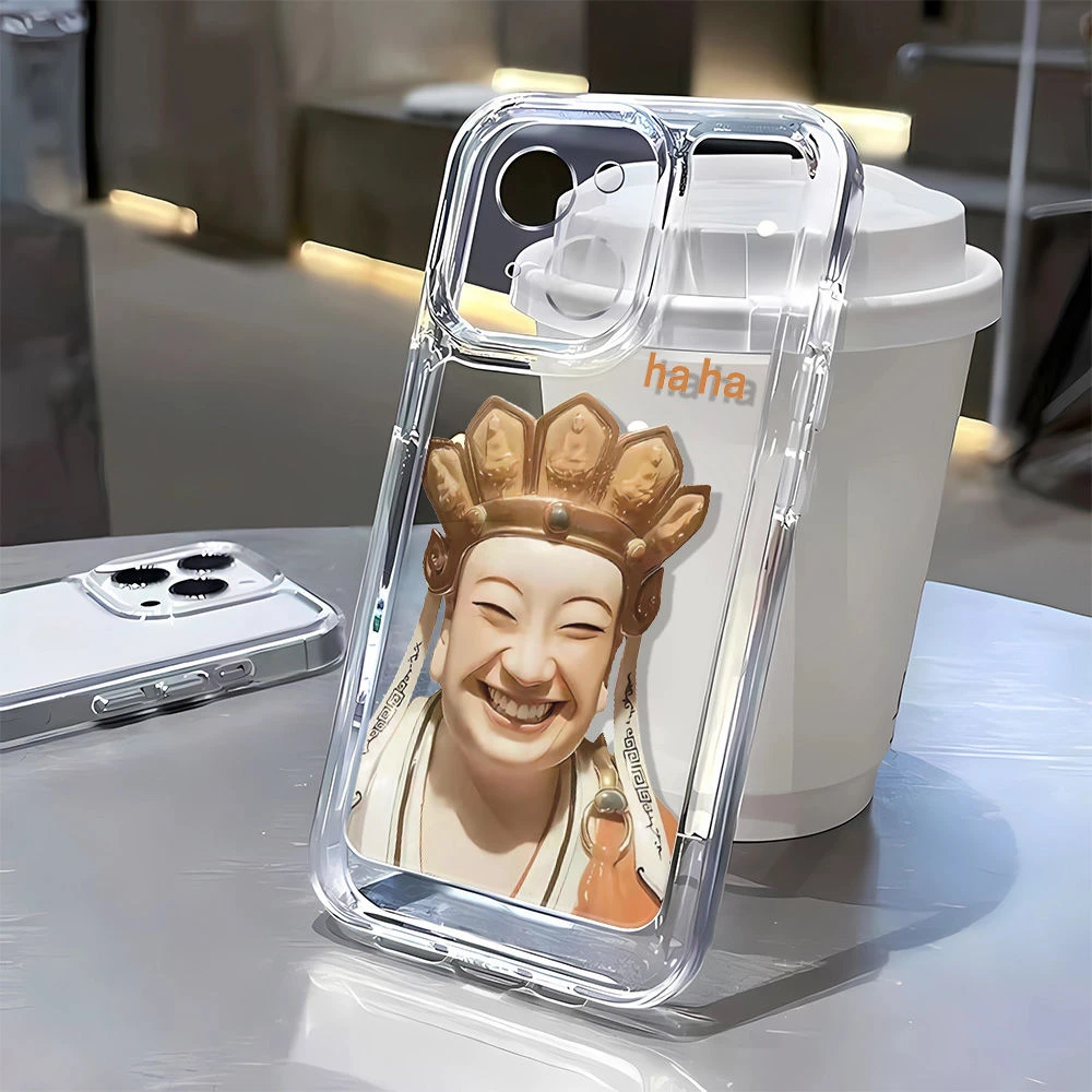 无语菩萨适用苹果14promax高级太空iphone12全包13软透明78佛祖恶