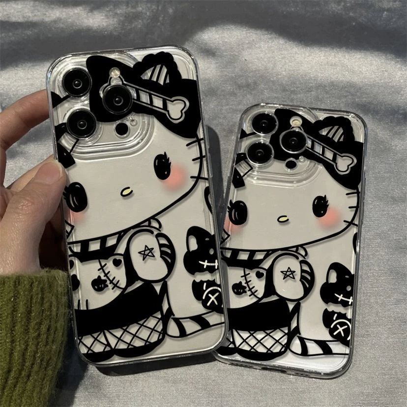 高级暗黑风KT猫适用苹果15手机iphone14promax全包13/12软1116/xs