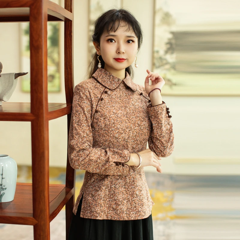 筠雅唐装女中国风中式盘扣上衣复古时尚茶服外套新中式女装J964