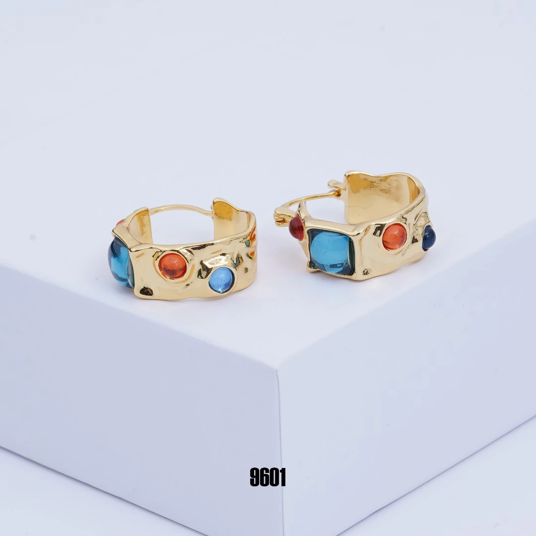 9601气质时尚经典彩色复古精致简约耳钉