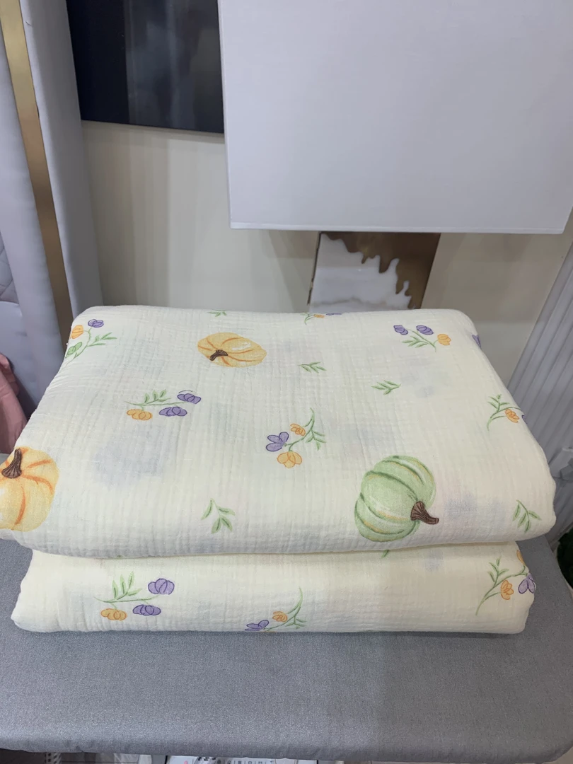 【直小妹】单被套-褶皱纱A类裸睡进口全棉皱皱纱全棉纯棉婴幼儿印花