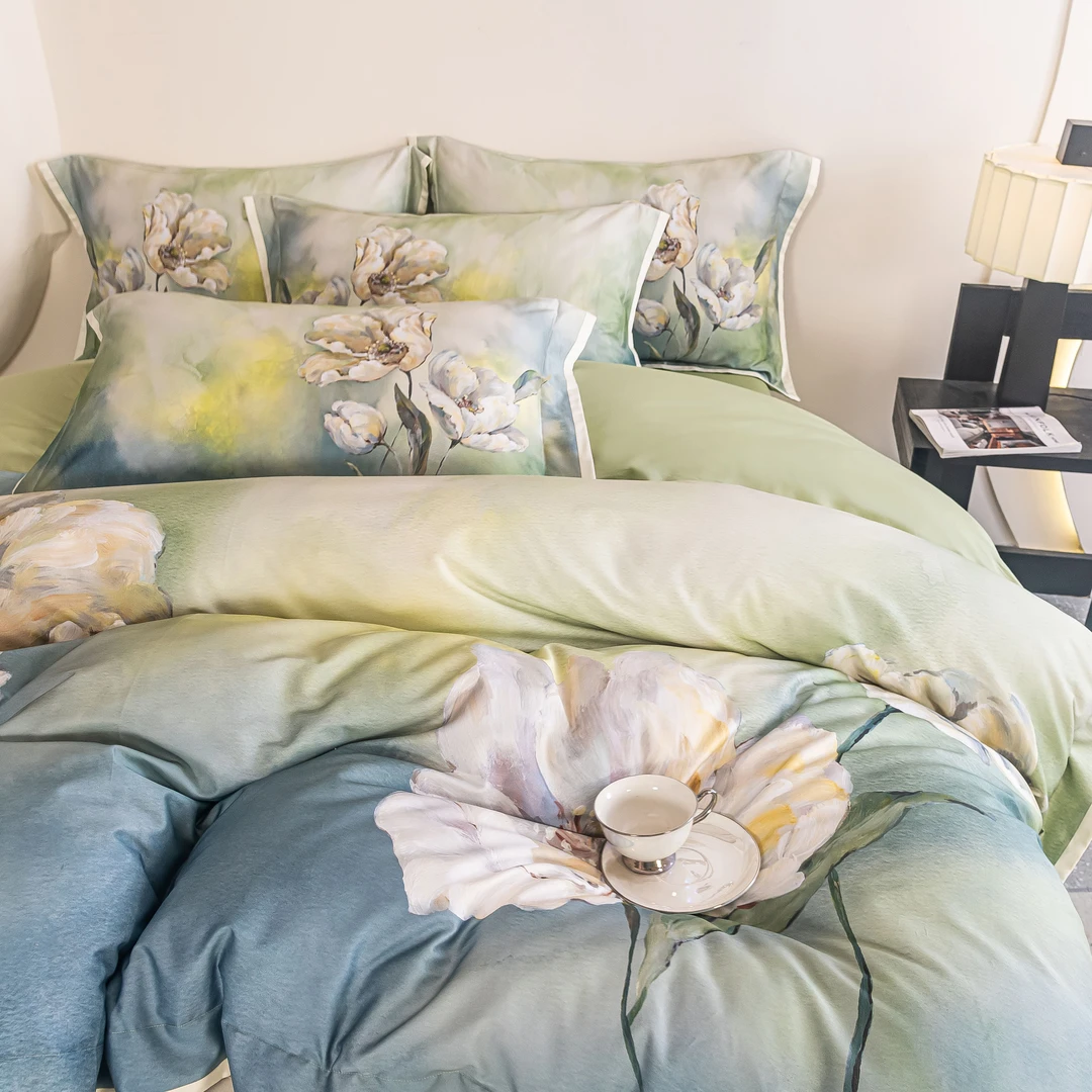 【直小妹】如梦令系列-120支新疆长绒棉锦绣缎数码工艺款四件套