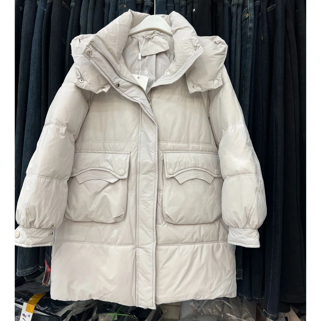 2024女冬季新款休闲连帽百搭加厚保暖羽绒棉服