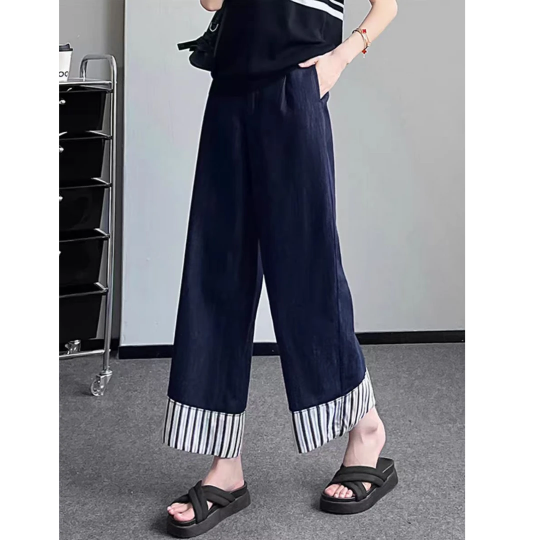 梨花 奶奶裤牛仔裤九分直筒裤大码秋冬显瘦高腰外穿宽松厚款时尚