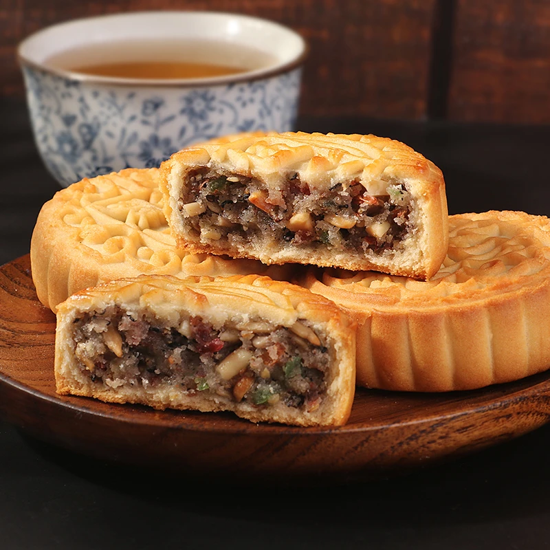 【大月饼100g/个】老式五仁芝麻葡萄干椒盐红枣传统中秋月饼即食