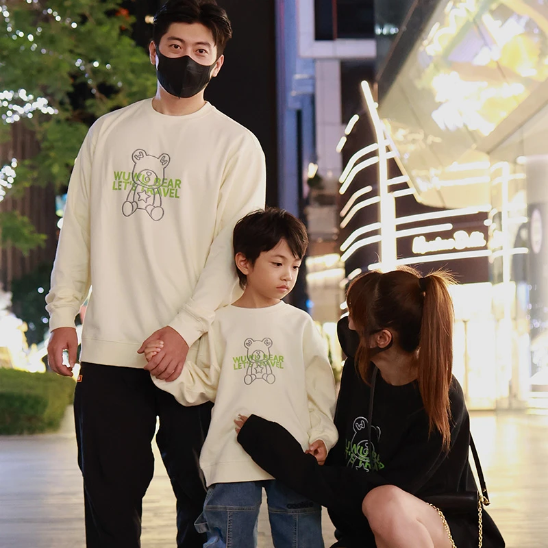 吾吾熊2022秋新款夜光小熊亲子装卫衣重磅高品质720-9
