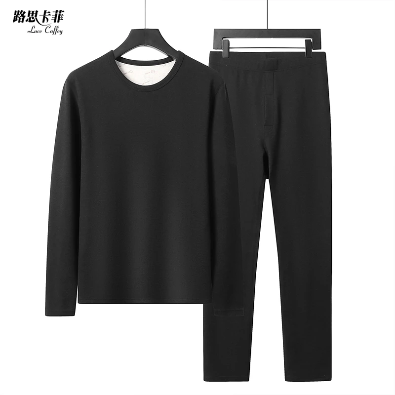 冬季新款绵羊毛夹层锁温保暖打底休闲暖衣套装 6625