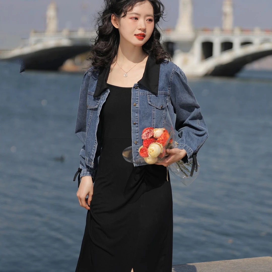 【LINJOU玲玖】“青青”高级感修身气质内搭开叉女夏短外套99611