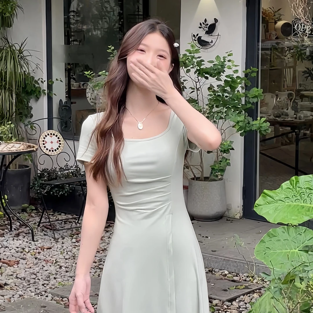 【LINJOU玲玖】现现中式气质收腰夏季小个子显瘦纯欲连衣裙64423