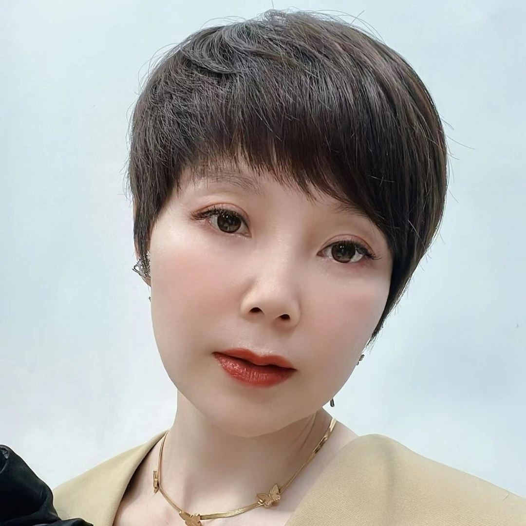 高端定制 全真人发丝 手工编织 气质短发发型