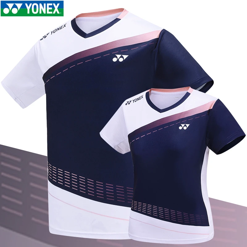 新款YONEX尤尼克斯YY羽毛球服男女运动短袖T恤速干110103BCR透气