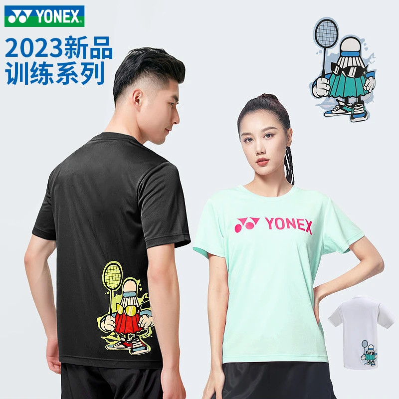 新款YONEX尤尼克斯羽毛球服男女短袖透气速干T恤比赛服115043BCR