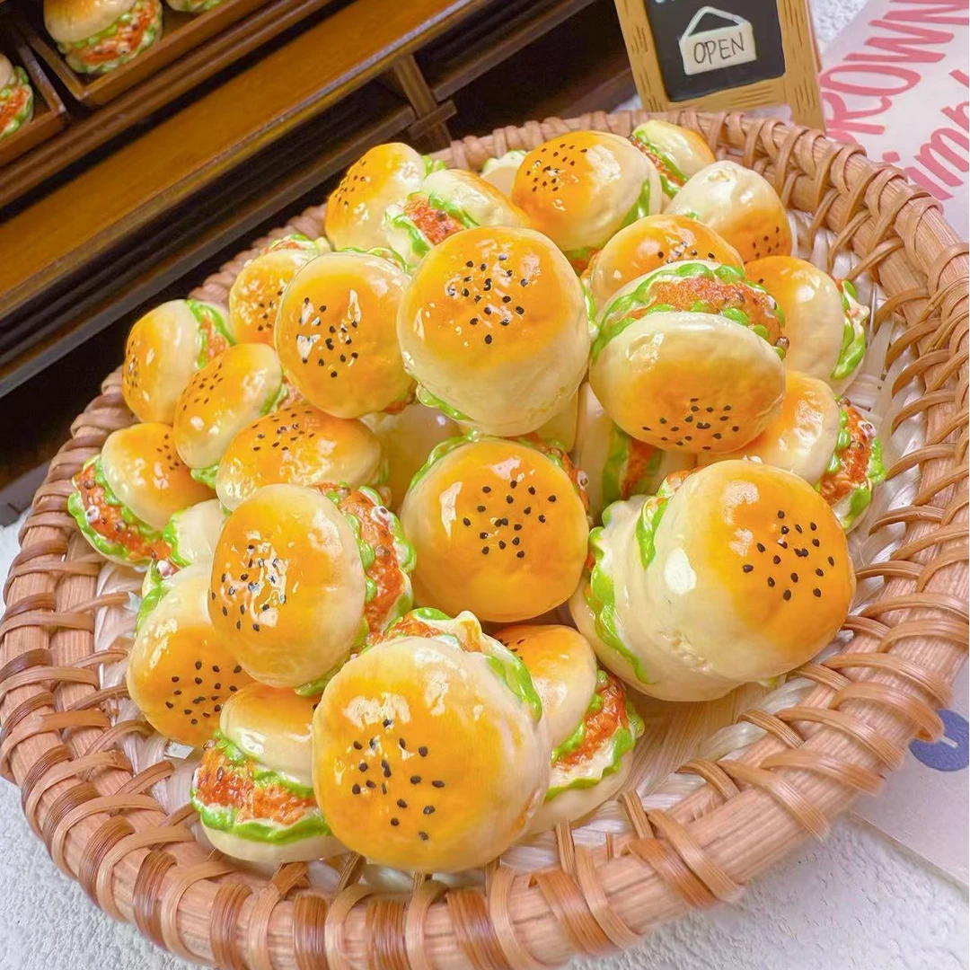 小爱定制【中国汉堡】diy创意树脂食玩饰品