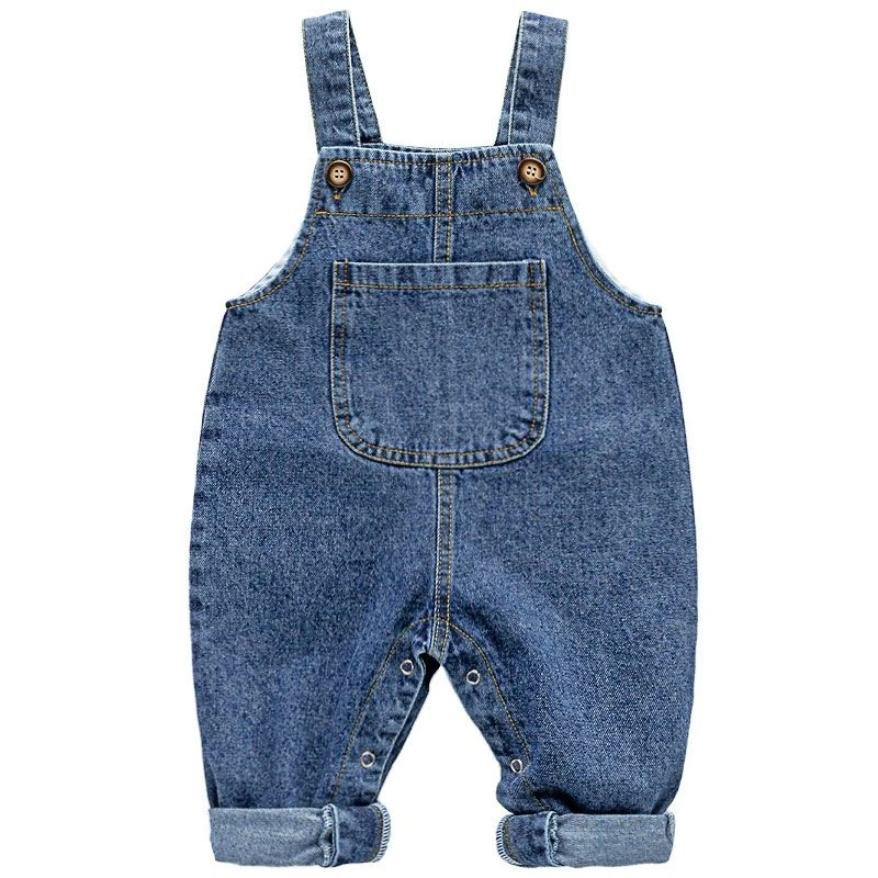 婴儿牛仔背带裤春秋装1-3岁2男幼小童纯棉软休闲裤女秋季宝宝裤子