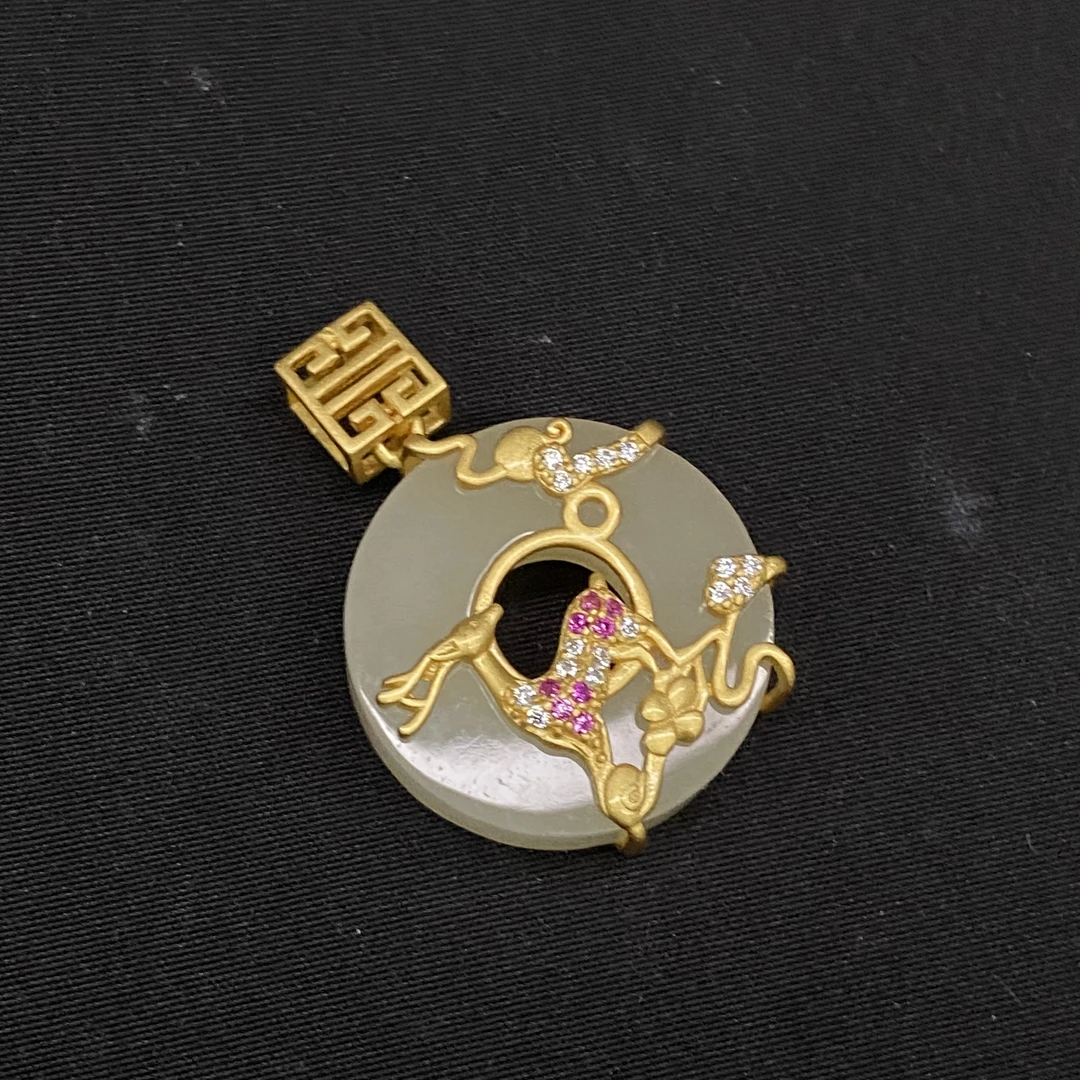 【618大促】6.29香港王老板-ydy181和田玉镶嵌吊坠m74