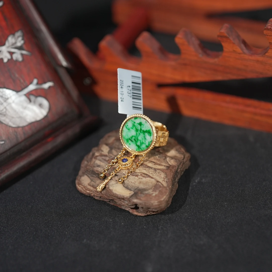 【618大促】10.24香港王老板-翡翠镶嵌戒指t737