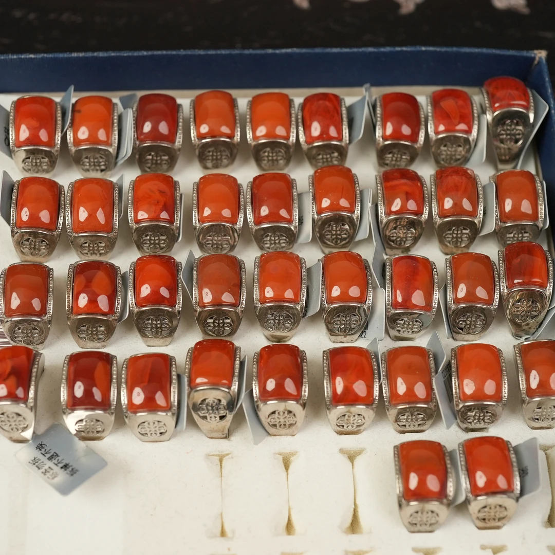 12.07香港王老板-玛瑙镶嵌戒指多样性发一c519