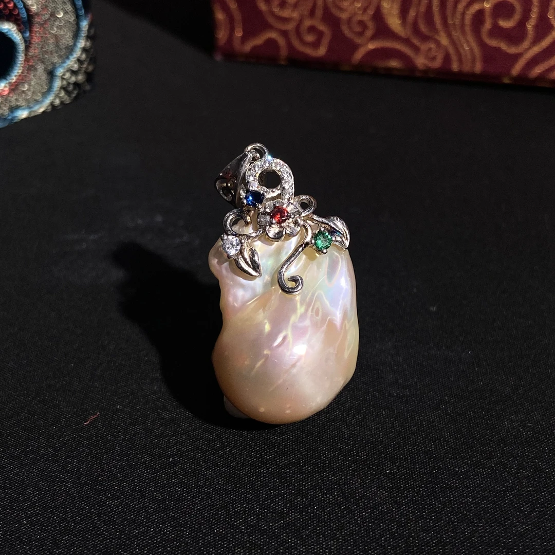 【618大促】9.2香港王老板-巴洛克珍珠镶嵌吊坠3a440