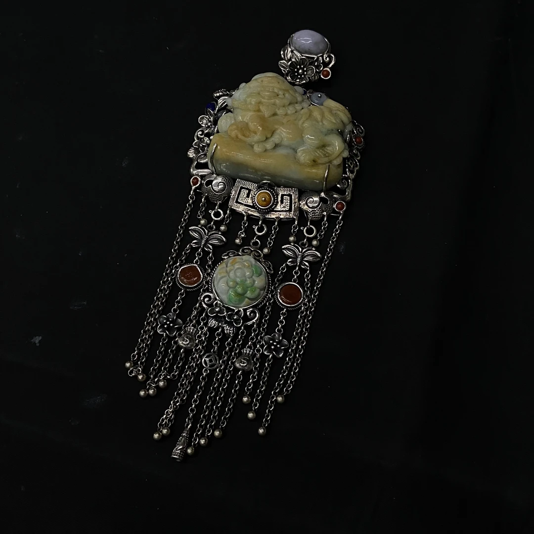 7.25香港王老板-翡翠A货镶嵌吊坠1t421