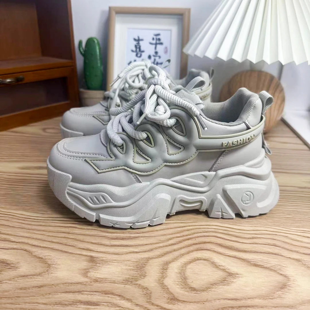 A911 灰色 老爹鞋女韩版百搭时尚运动女鞋2023年秋冬新款厚底鞋子