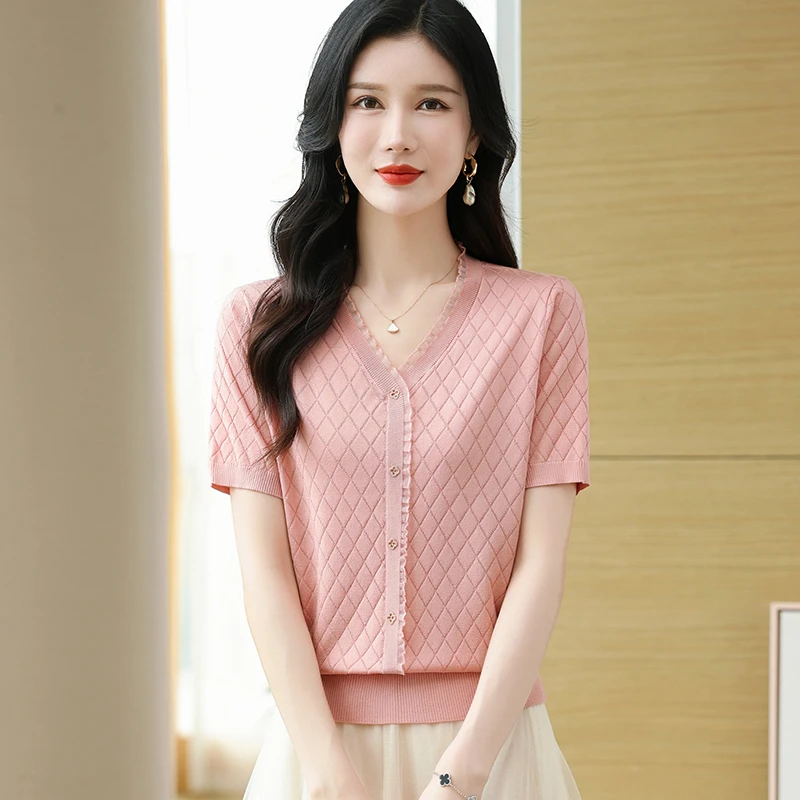 【莱赛尔天丝】2024夏季新款显瘦气质洋气时尚百搭薄款宽松百搭短袖