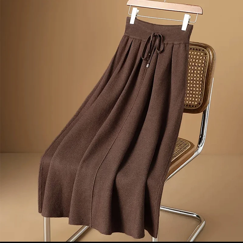 【绵羊毛】2023秋冬新款绵羊毛半身裙长款毛呢裙显瘦气质休闲百搭