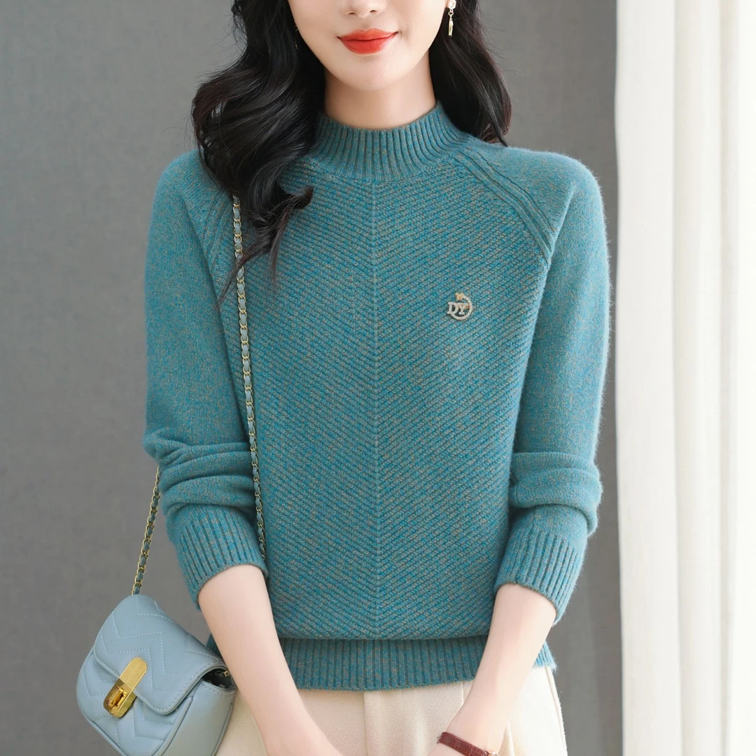 【绵羊毛】2024冬季新款时尚高腰显瘦妈妈装气质长袖洋气百搭保暖