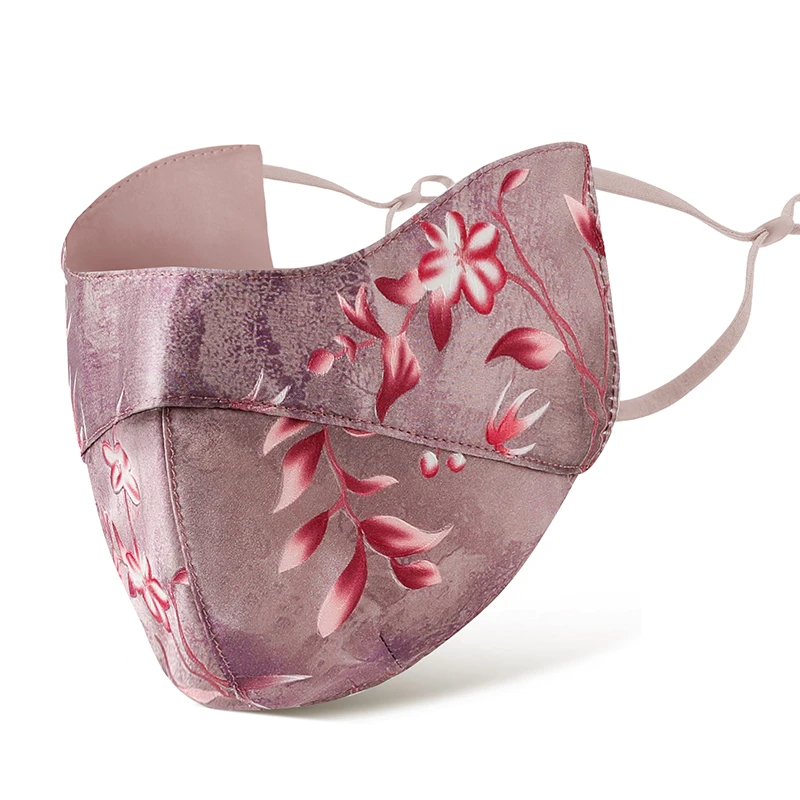 布塔桑蚕丝杭锦40姆米5D印花立体剪裁护眼角防晒防尘防紫外线面罩