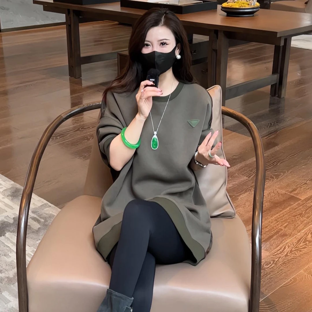 【Linda姐高端线】秋冬时尚轻奢百搭气质休闲拼色卫衣AF4SWY0279