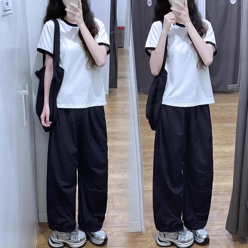 休闲运动服套装少女时尚潮流女装中学生15-18岁长裤一整套两件套