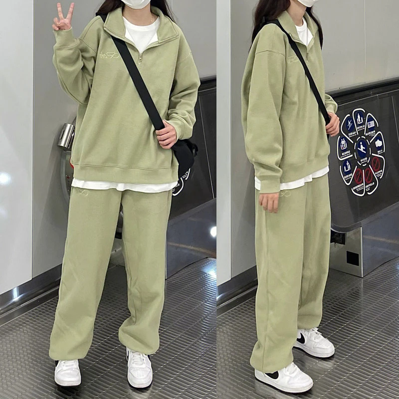 学院风运动套装早秋女装16-18岁高中学生潮牌衣服长袖长裤两件套
