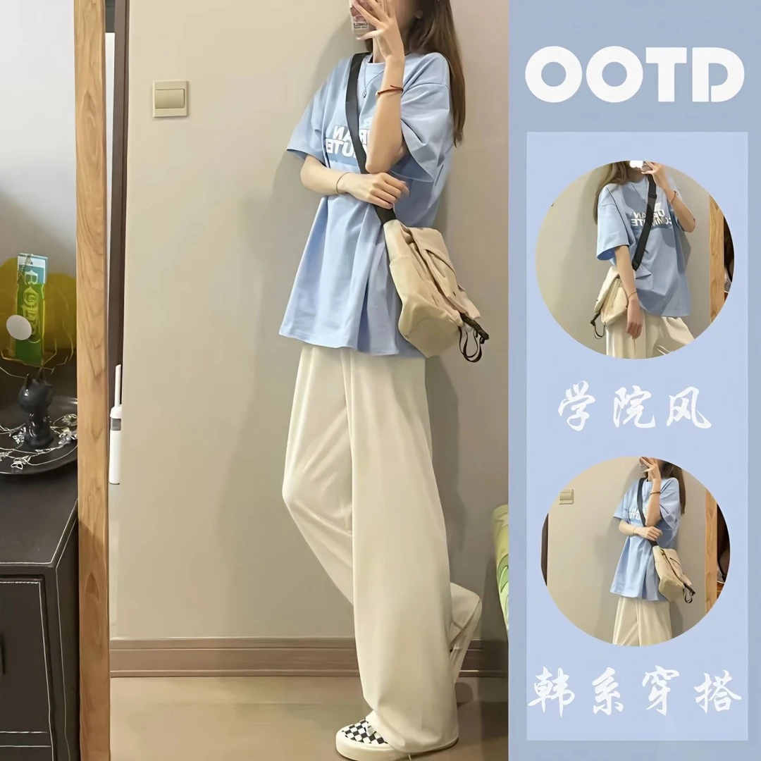 休闲运动服套装夏装潮款少女时尚T恤12-16-18岁初高中学生两件套
