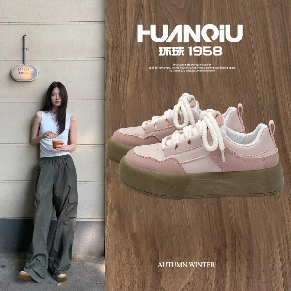 环球ins风高颜值小白鞋子女2025夏季新款鞋女百搭学生小香风板鞋