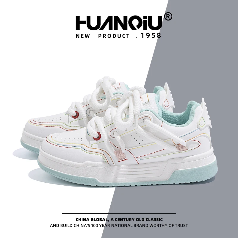 HUANQIU/环球小白鞋女2025夏季新款百搭ins潮运动鞋透气休闲板鞋