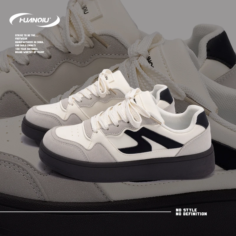 HUANQIU/环球休闲板鞋女2025新款潮流百搭厚底鞋子女小众学生女鞋